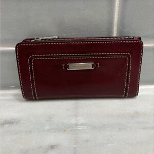 Michael Kors Dark Red Leather Wallet